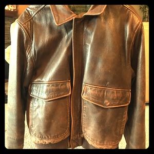 Vintage Leather Bomber Jacket